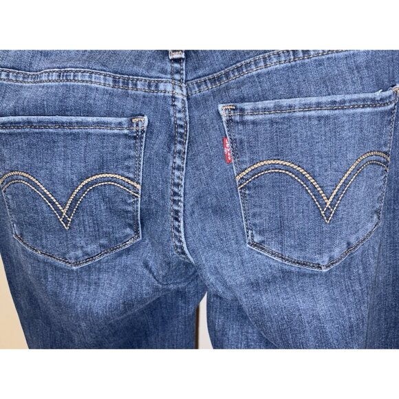 Levis 524 Bootcut Jeans Women 29 30X31 Blue Denim Stretch Low Rise - Picture 6 of 9
